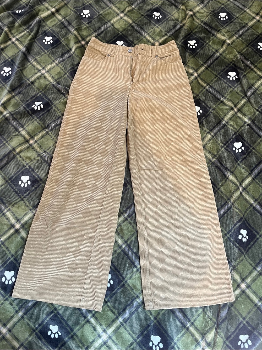 Forever 21 Tan Wide Leg Patterned Pants